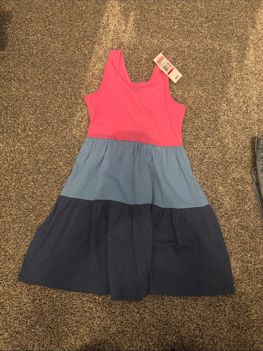 Vineyard Vines Pink and Blue Tiered Tank Dress